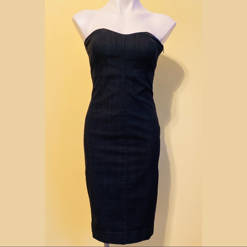 Club Monaco Strapless Denim Dress